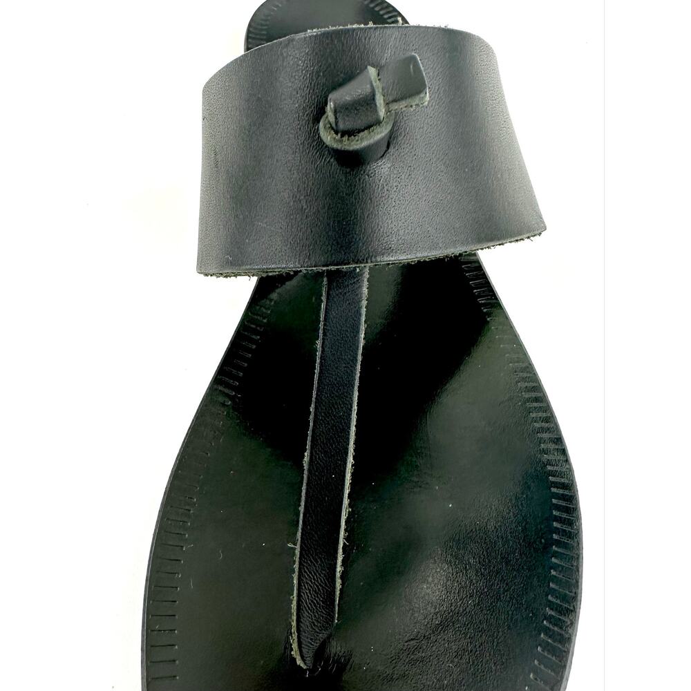 Joie A La Plage Women Flat Sandal Size 9/39 Black Leather Thong-Toe Flip Flops - Picture 9 of 13